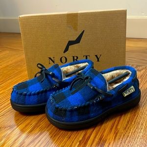NORTY Fleece Buffalo Plaid Slippers for Kids